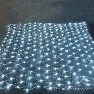 Christmas Light Net with White LED and White Rubber Cable, 2m x 3m and 600 LED, Connectable
